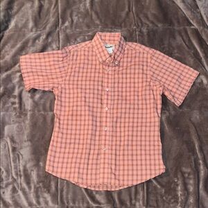 Wrangler Kids' Orange Plaid Button Down Shirt